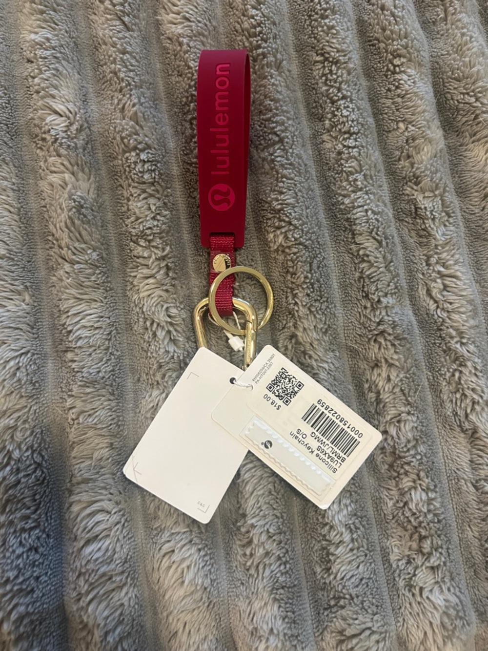 lululemon athletica Burgundy/Gold Keychain Wristlet